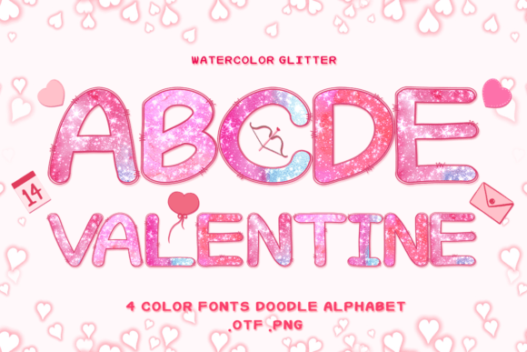 Discover Watercolor Glitter: Adorable Color Fonts for Every Design