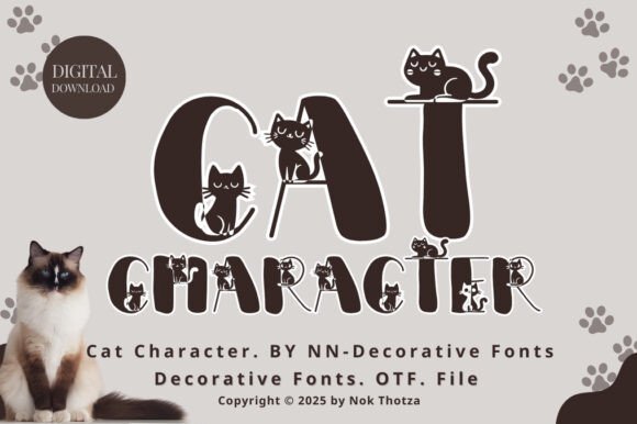 Experience the Delight of Cat Character Font