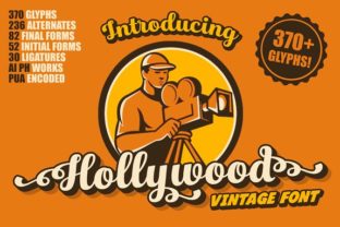 Hollywood: A Vintage Retro Font for Timeless Designs